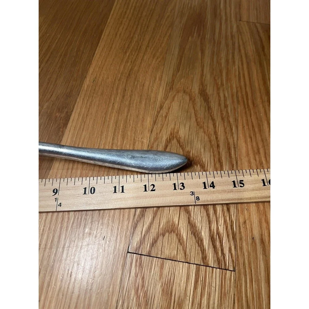 Vintage Handmade Large Metal Serving Spoon 13 Inch Marked Handle Kitchen Decor